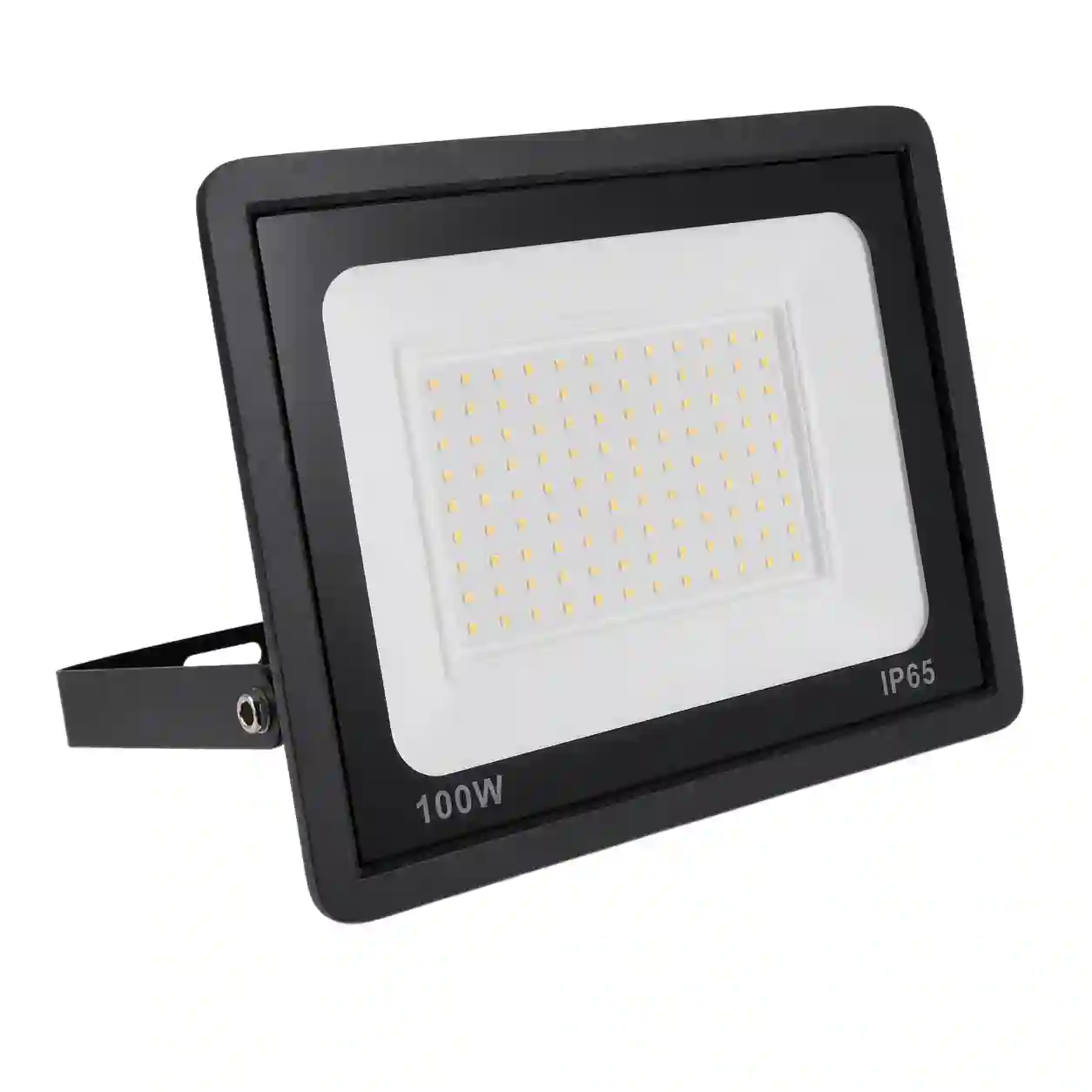 Černý tenký LED reflektor LEVE 100W IP65 s hliníkovým tělem pro venkovní osvětlení fasád a hal